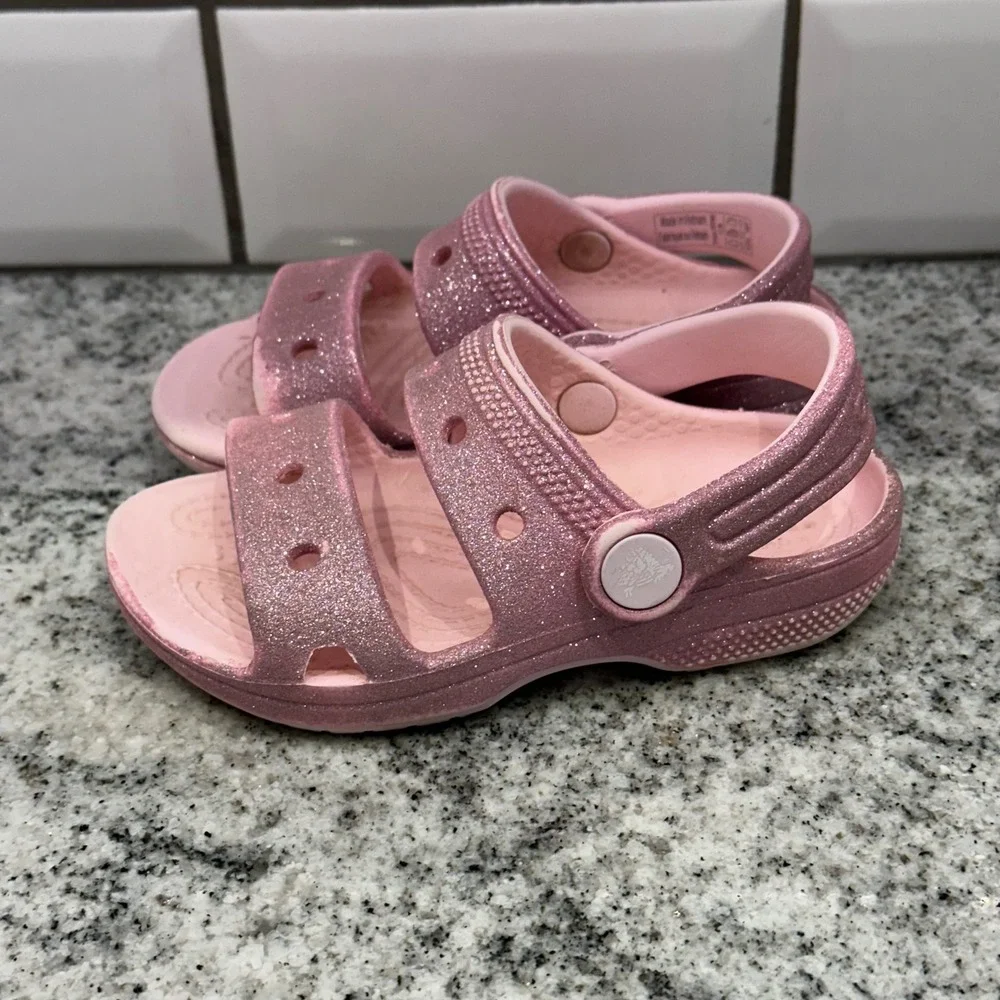 CROCS pink glitter